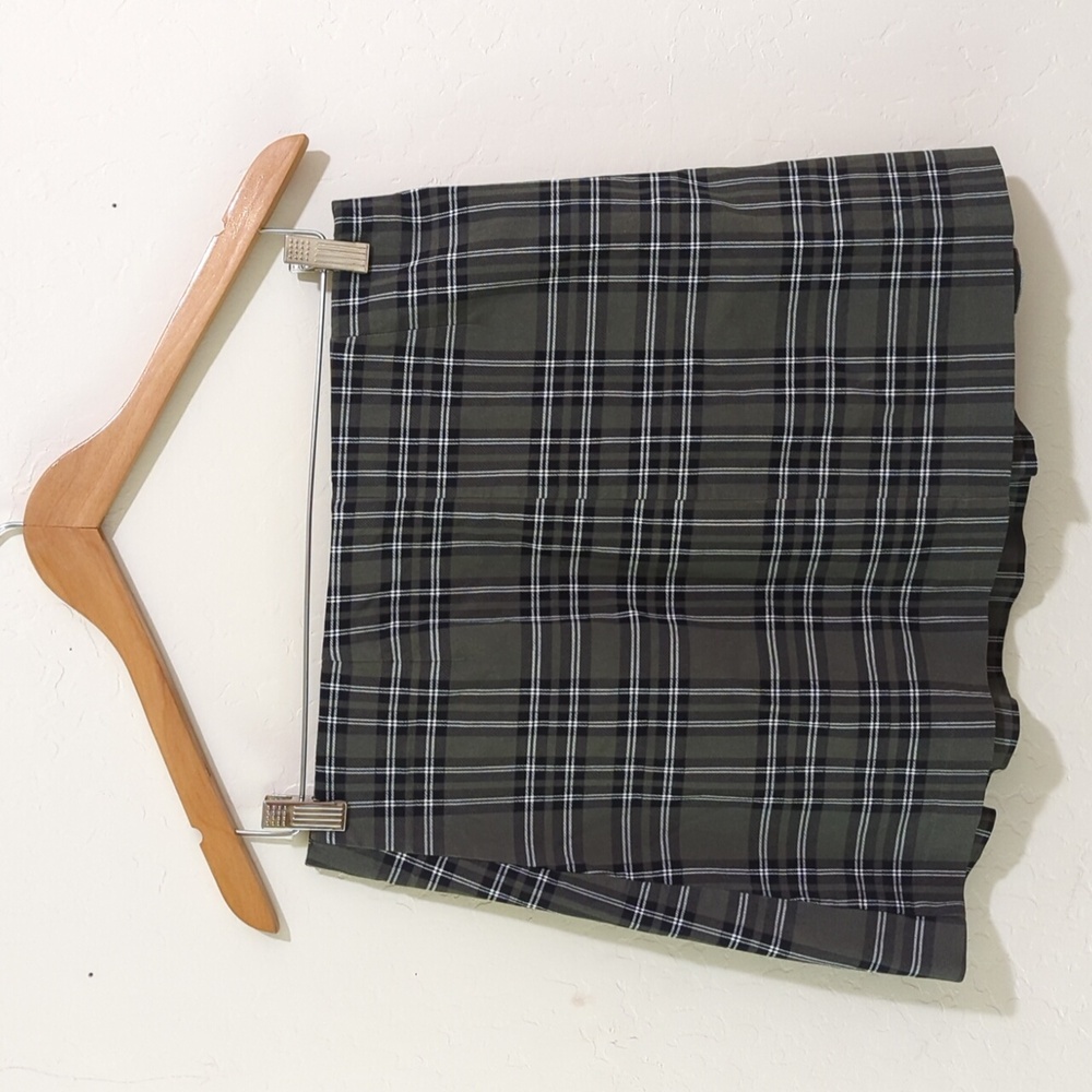 3/$20🌟 Joe B by Joe Benbasset Vintage Green Plaid Pleated Front Wrap Skirt XL - Picture 3 of 5